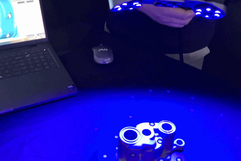 3D scanning a component with a handheld scanner